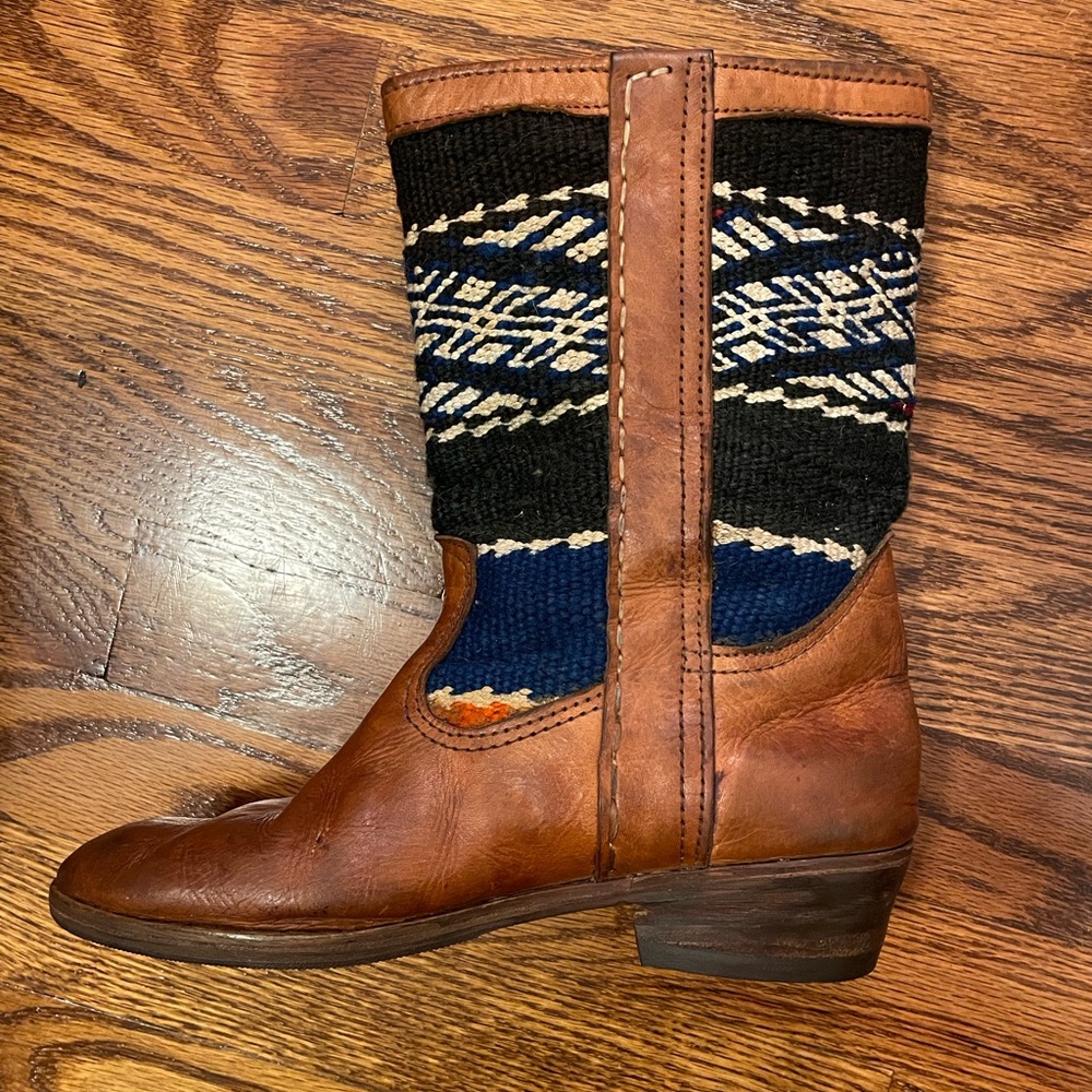 Unique leather Moroccan boots